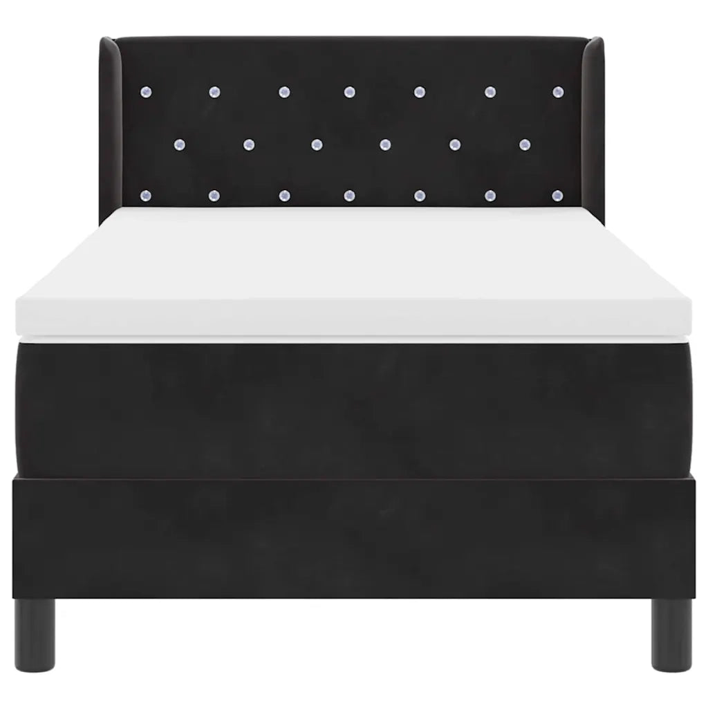 Letto a molle con materasso Nero 200 x 90 cm Poliestere