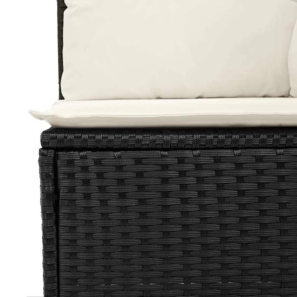 Set Divano da Giardino con cuscino 3 pcs Nero polyrattan 3348013
