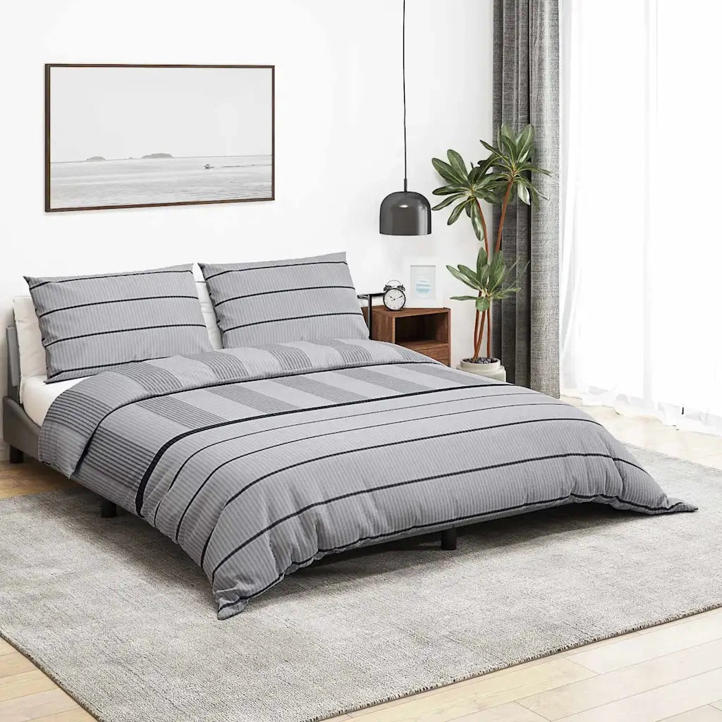 Set Copripiumino Grigio 200x200 cm in Cotone CFW4859452