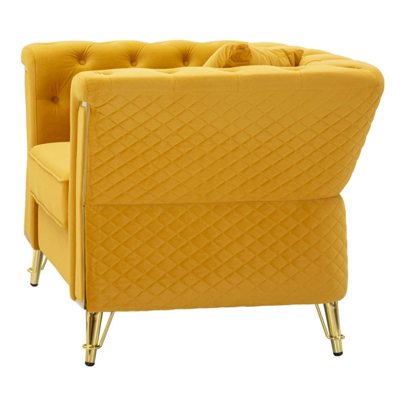 Poltrona Emy Senape Con Cuscino cm 104x83x76