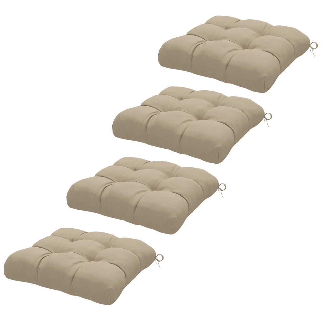 Set 4 cuscini per sedie da giardino ¨C Xylo ¨C imbottiti 10 cm con lacci 48x48 cm cachi