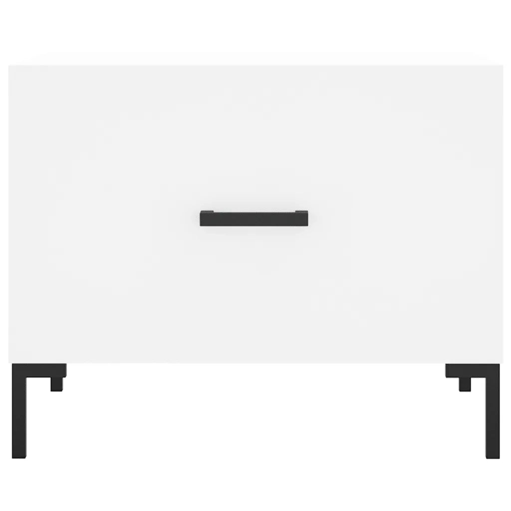 Tavolini da Salotto 2 pz Bianchi 50x50x40 cm Legno Multistrato 829397
