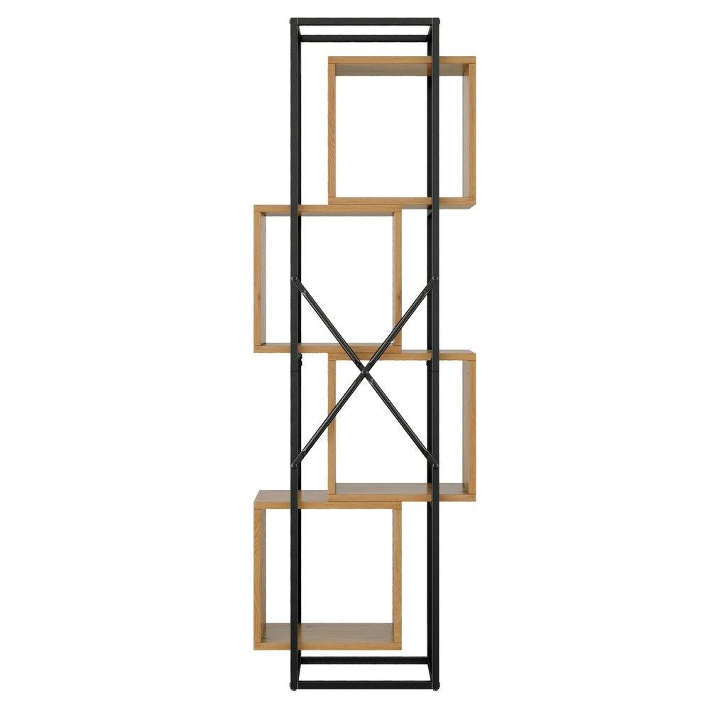 Scaffale Libreria Aperto 4 Ripiani in Metallo e MDF ¨C Xylo ¨C 59x30x180 cm