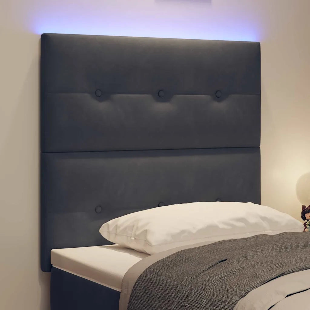 Testiera | Testata LED con strisce LED Grigio 100 cm Velluto