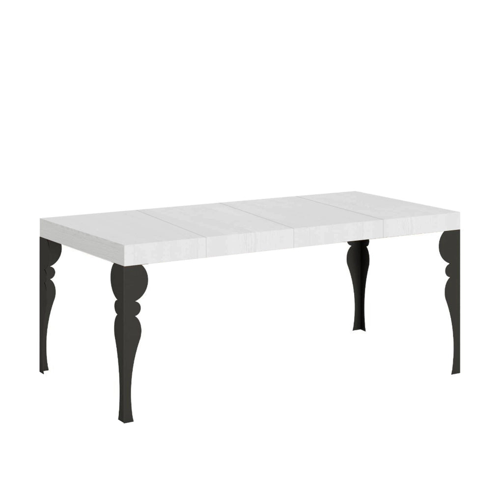 Tavolo allungabile 90x90/246 cm Paxor Premium Bianco Frassino telaio Antracite