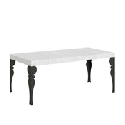 Tavolo allungabile 90x90/246 cm Paxor Premium Bianco Frassino telaio Antracite