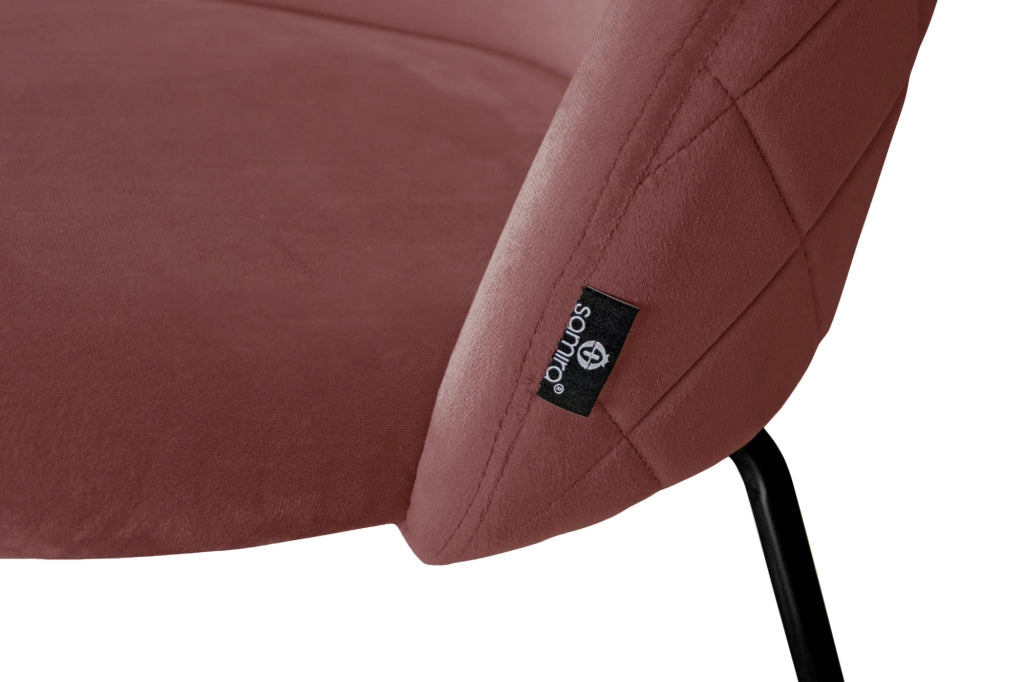 Sgabello cucina imbottito, sgabello alto in velluto rosso mattone piede nero – Nicole - SG36NIPN