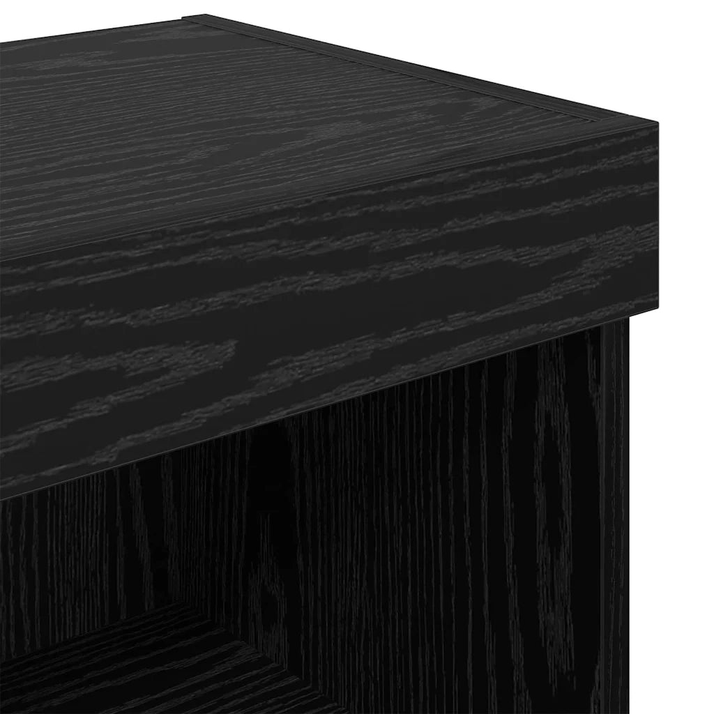 Set mobile TV con LED 2 pz | Armadietto TV | Mobile Porta TV Rovere Nero 60 x 30 x 30 cm