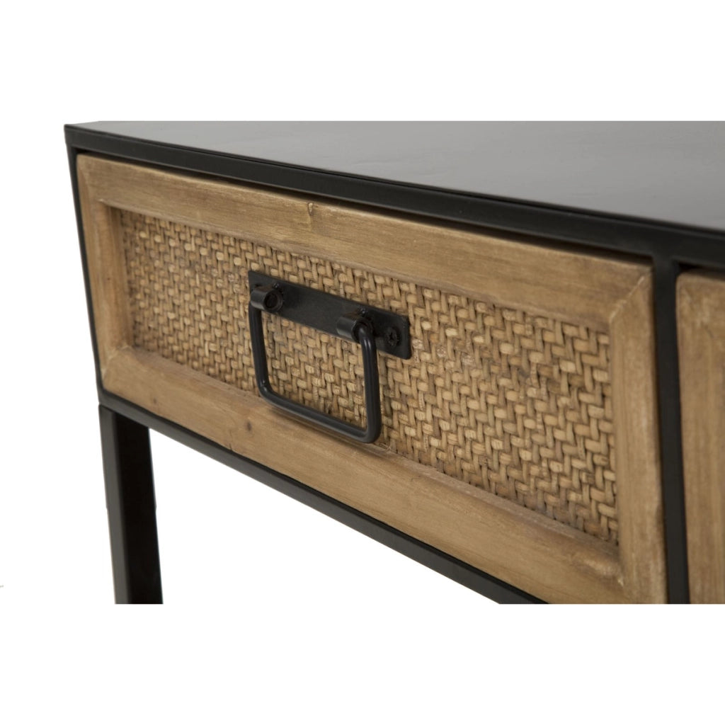 Porta TV Hanoi in ferro e legno — 95x38x38 cm