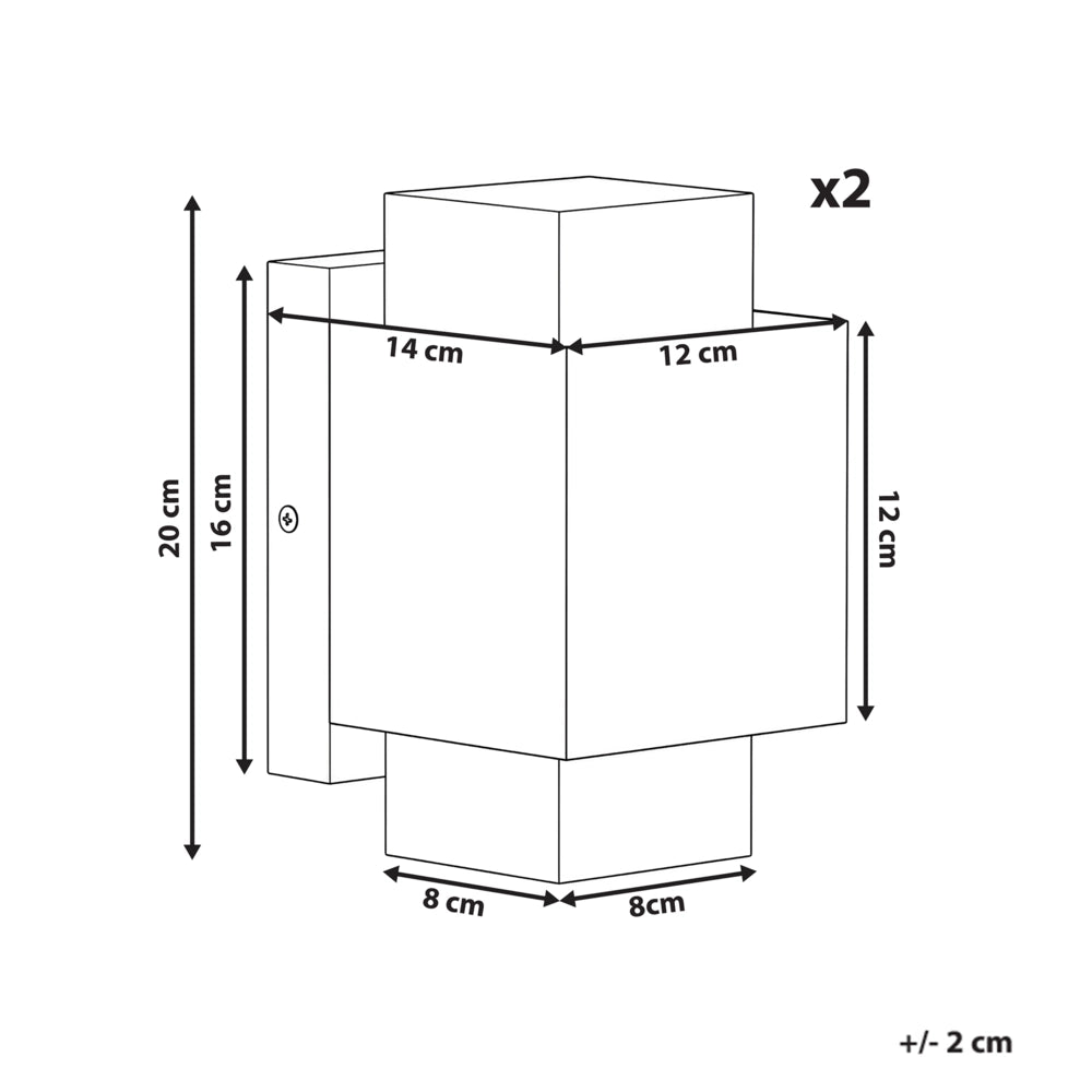 Set di 2 applique da esterno a LED in metallo, stile tradizionale, per porta d'ingresso e veranda, finitura ottone