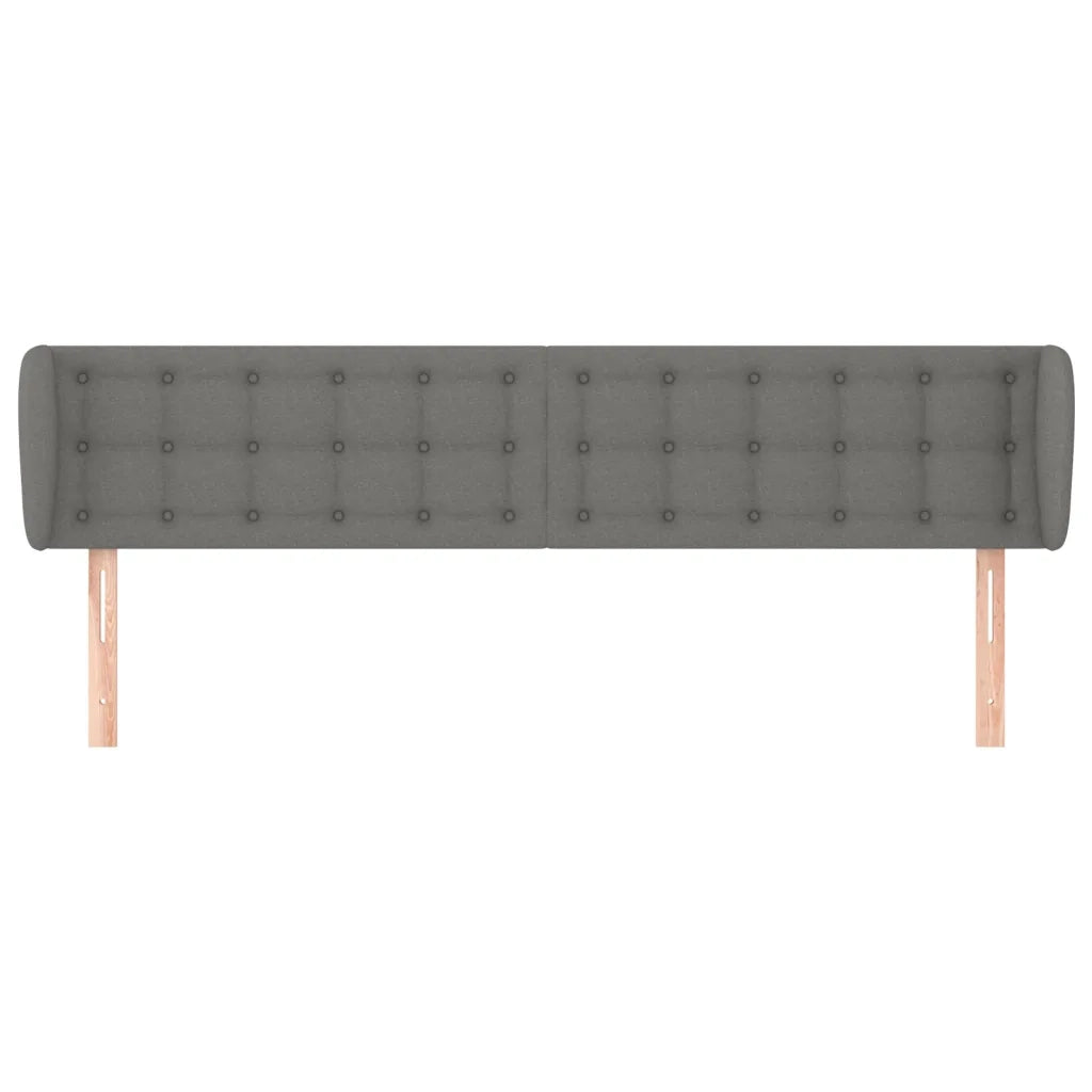 Testiera ad Orecchio-Testata con Orecchie Grigio Scuro 163x23x78/88 cm in Tessuto 984379