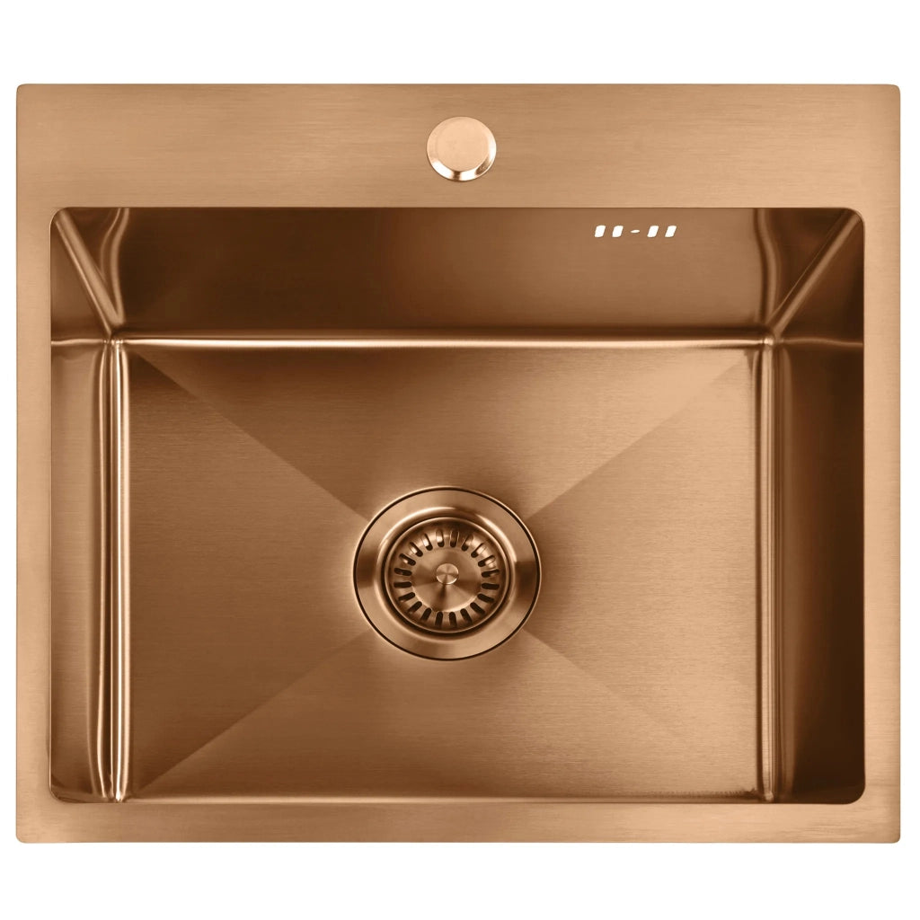 Lavello In Acciaio Leo 50 Brush Copper con rubinetto da cucina