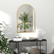 SPECCHIO da Parete 91x60 cm in Metallo Oro con Montaggio a Parete