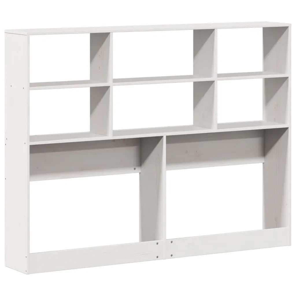 Testiera con Ripiani Bianca 160 cm in Legno Massello di Pino 855655