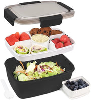 Borsa da picnic 2000 ml a 4 compartimenti - nera