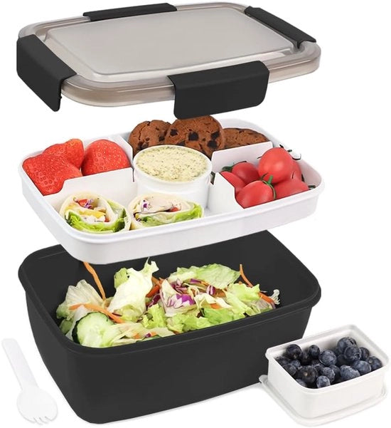 Borsa da picnic 2000 ml a 4 compartimenti - nera