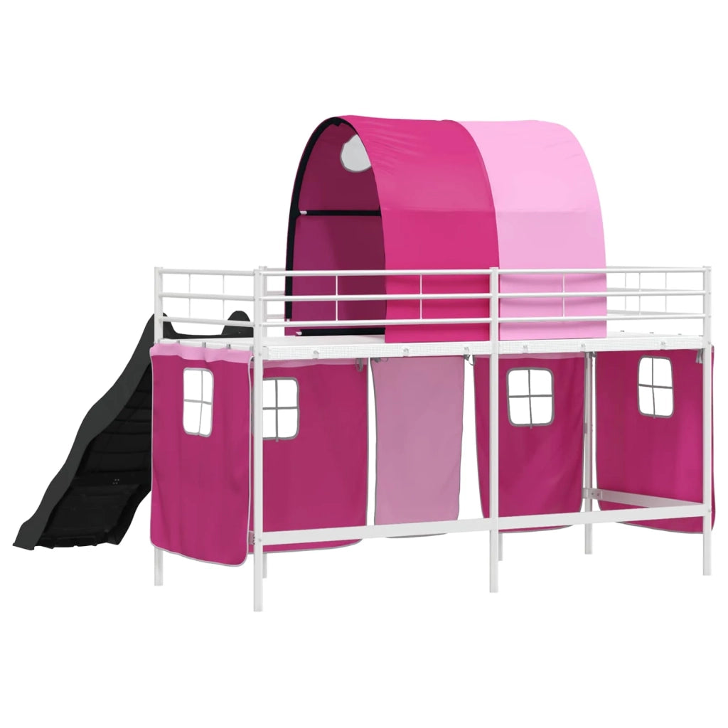 Struttura del letto loft per Bambini | Letto Infantile | Lettino Bianco e Rosa 75 x 190 cm