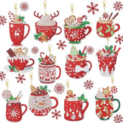 Set di pittura a diamanti a forma di diamante per Natale da 12 pendenti - 5D DIY pendenti per decorazione di albero di Natale 

specifiche tecniche: 
- 12 pendenti
- 5D pittura a diamanti