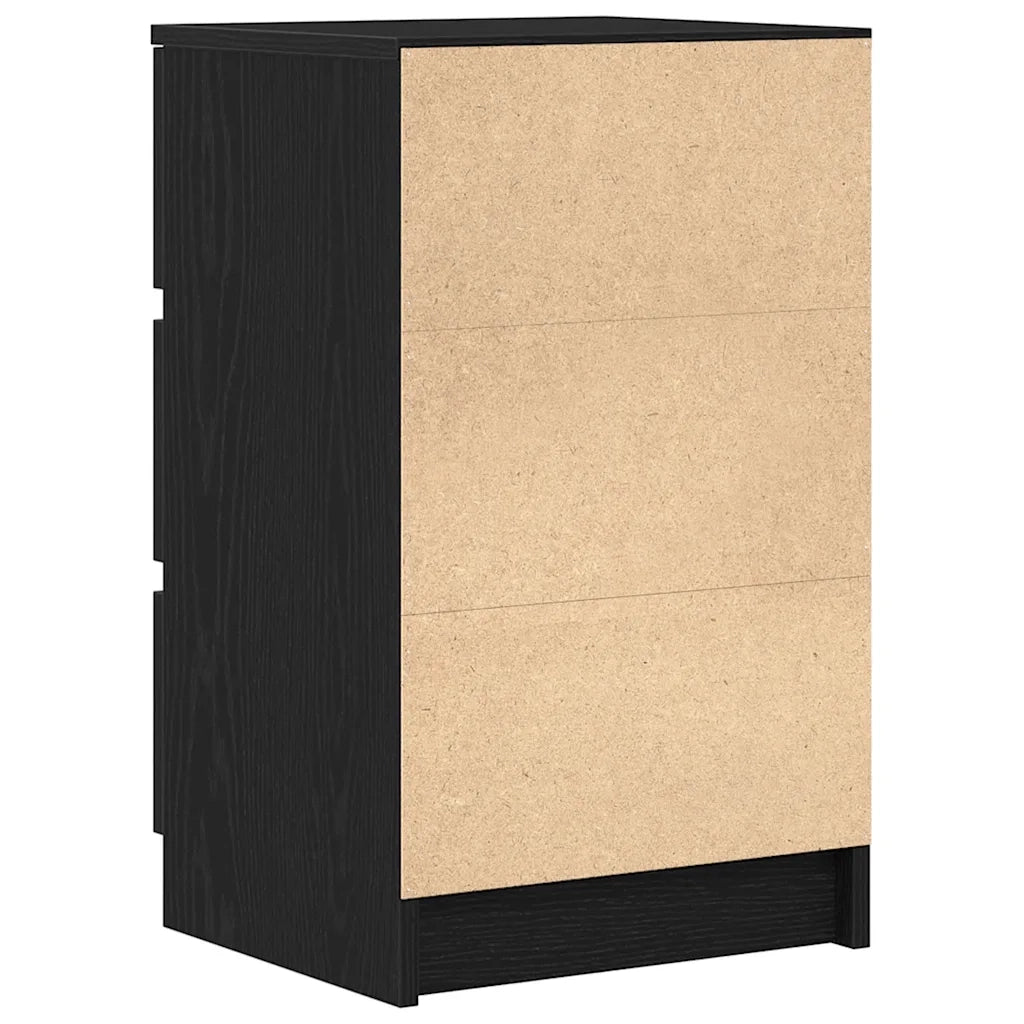 Comodino con 3 Cassetti Nero 39x35x65 cm 861339