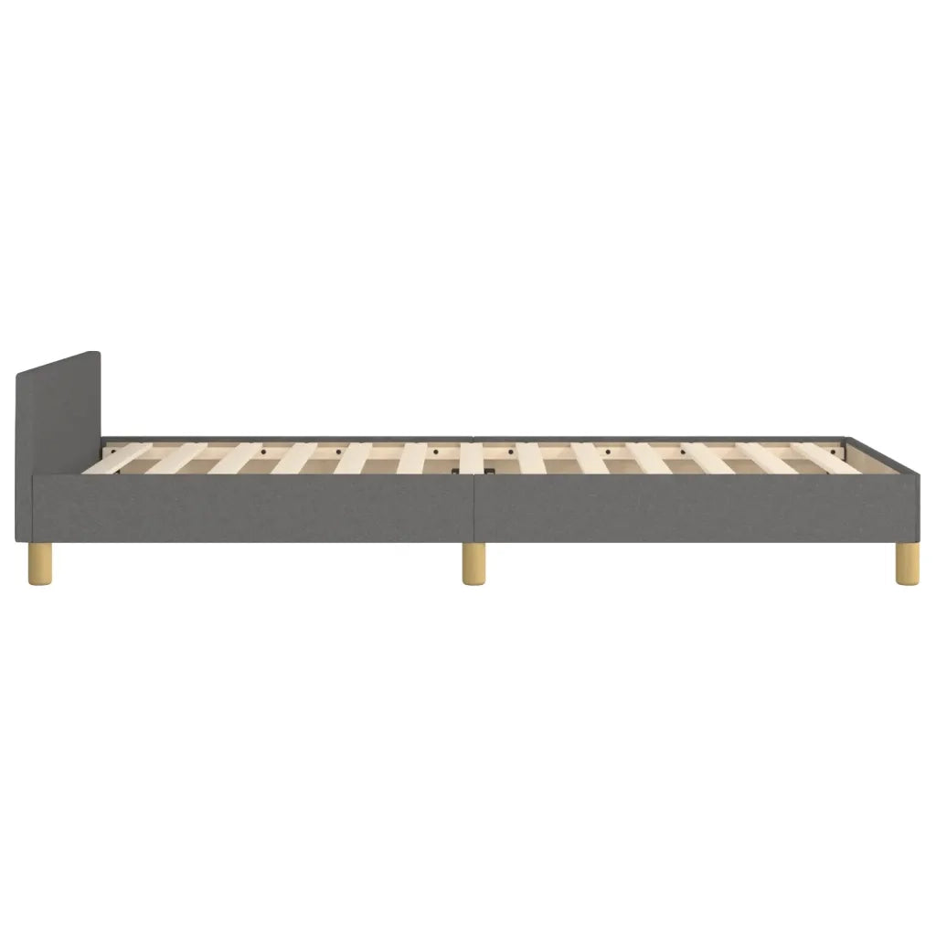 Letto singolo | Letto per adulti | Giroletto senza Materasso Grigio Scuro 90x200 cm Tessuto