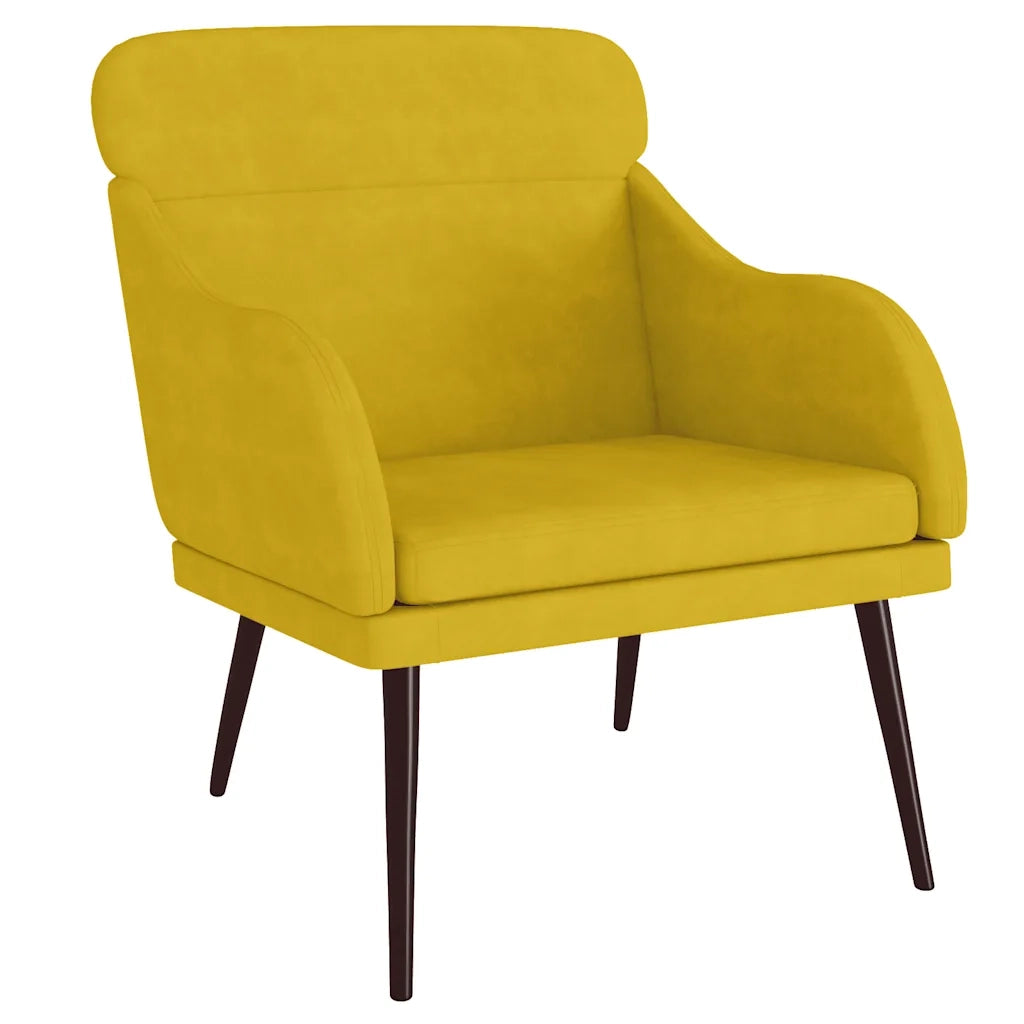 Poltrona Gialla 63x76x80 cm Velluto 351441
