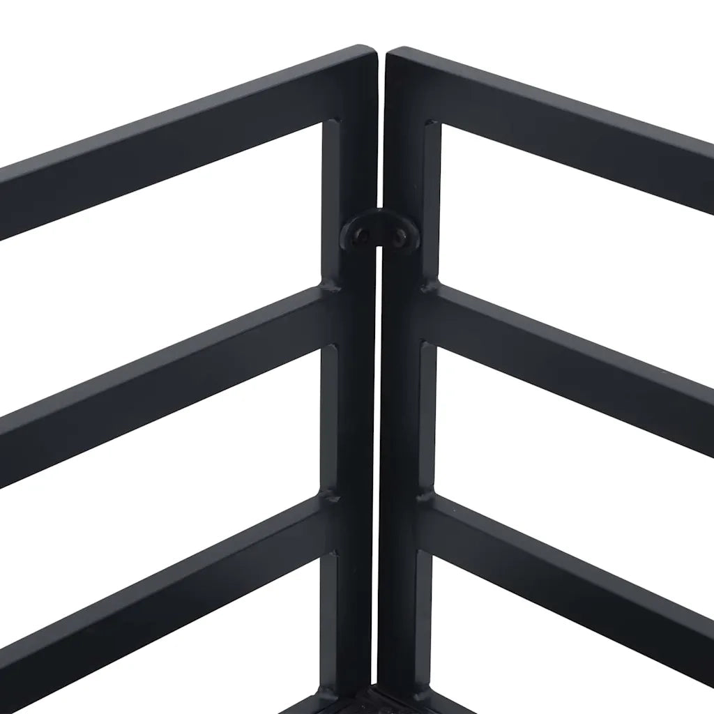 Set Divano da Giardino con cuscino 7 pcs Nero Acciaio 3378951