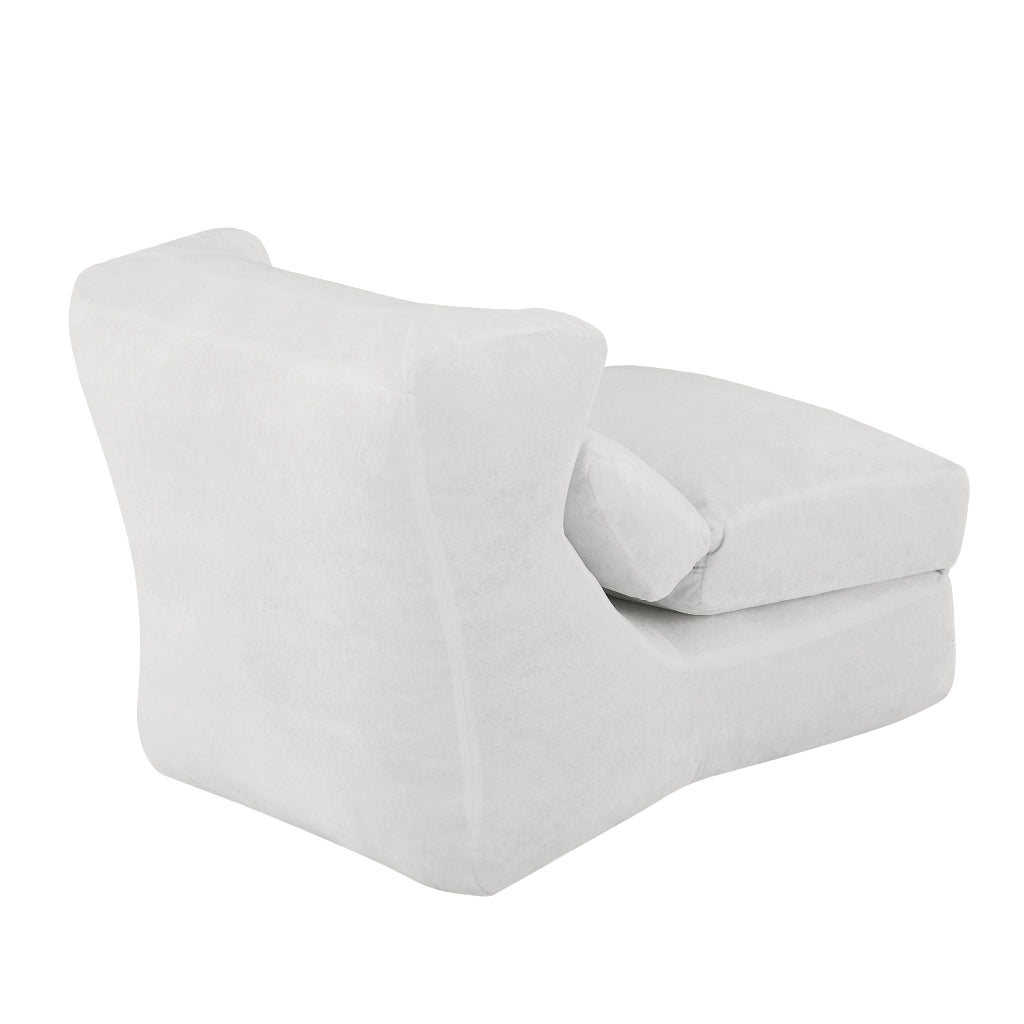 Poltrona/sofa singolo dal design moderno, colore bianco, struttura in foam