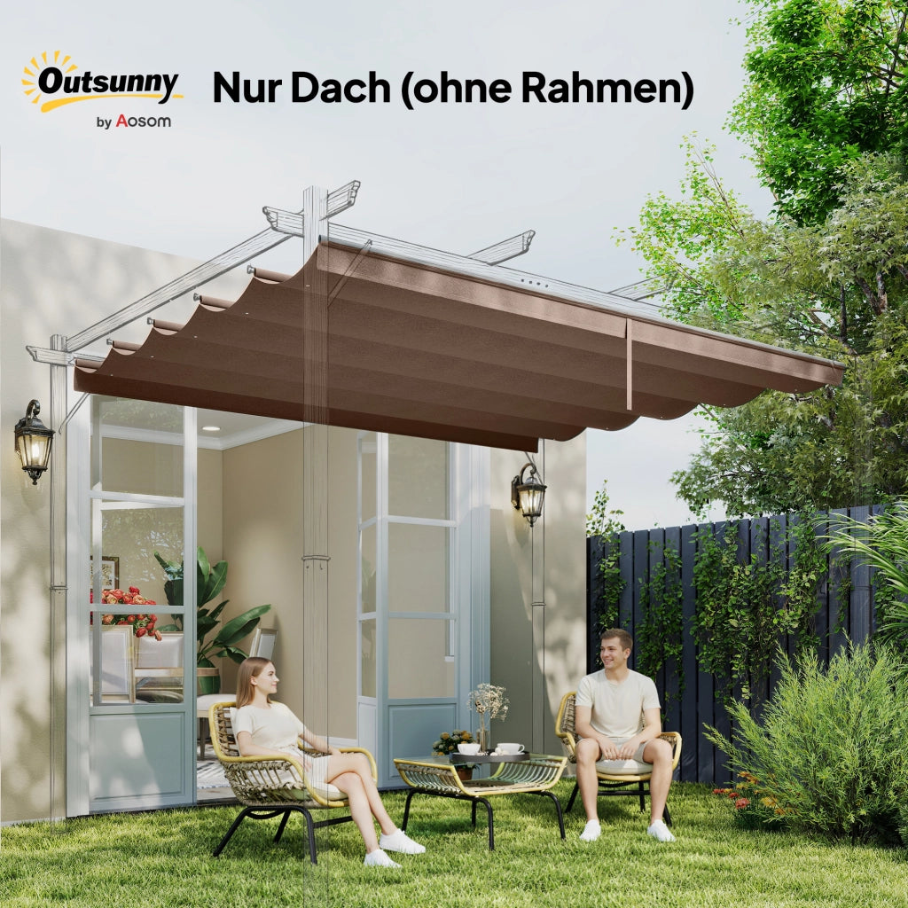 Tetto di ricambio per pergola 3x3m ¨C Xylo ¨C Poliestere impermeabile 250x255cm marrone