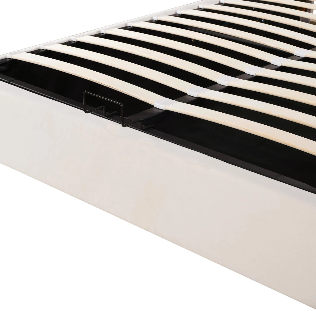 DESMIU Letto contenitore Letto Matrimoniale con testiera regolabile, vano idraulico, 140 × 200 cm, senza materasso