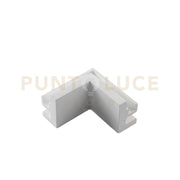CONNESSIONE MONO ANGOLARE BIANCA CON PROFILO DI ALLUMINIO E DIFFUSORE OPALE 10X6,5CM