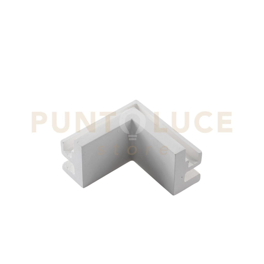 CONNESSIONE MONO ANGOLARE BIANCA CON PROFILO DI ALLUMINIO E DIFFUSORE OPALE 10X6,5CM