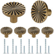 Pomelli a maniglia 6 pezzi - Finestra vintage a cerniera in ottone - Stile europeo antico - Maniglie rotonde retro per porte - Maniglie per mobili per cucina/camera da letto - Inclusi viti - Maniglie per porte