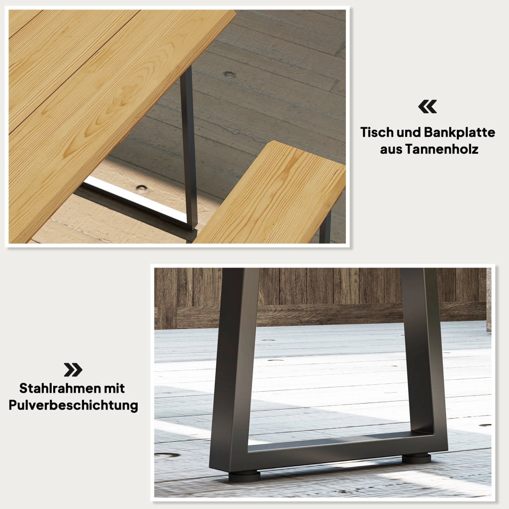 Set tavolo da pranzo allungabile in legno per 6 persone con 2 panche ¨C Xylo ¨C 178x76x77 cm naturale