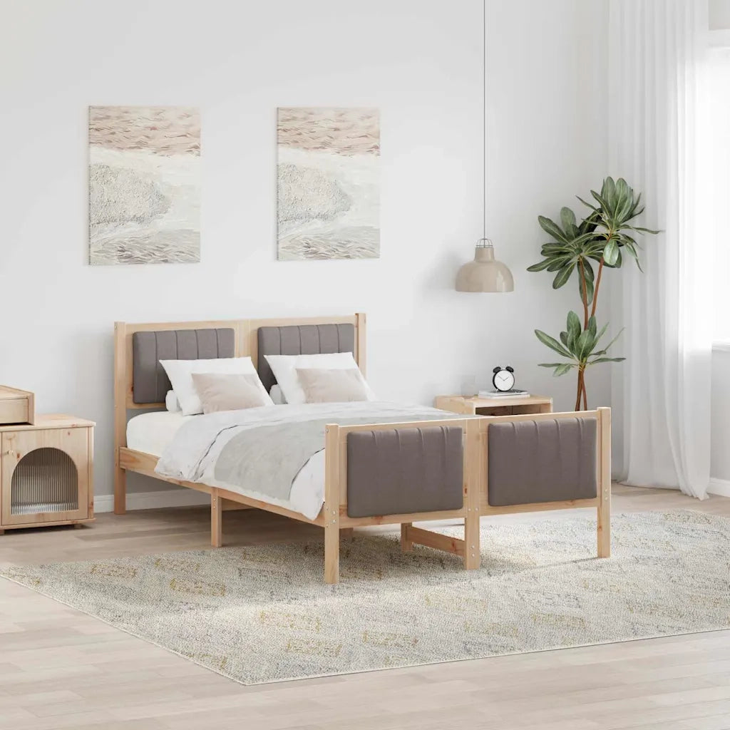 Letto matrimoniale | Letto per adulti | Struttura del Letto con testiera Marrone e taupe 120 x 200 cm
