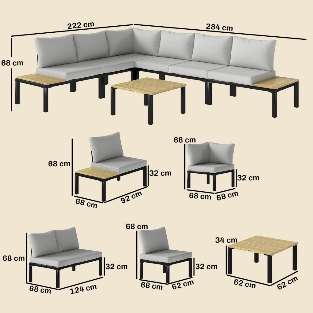 Divano Letto Esterno Modulare ¨C Zephmum ¨C Grigio