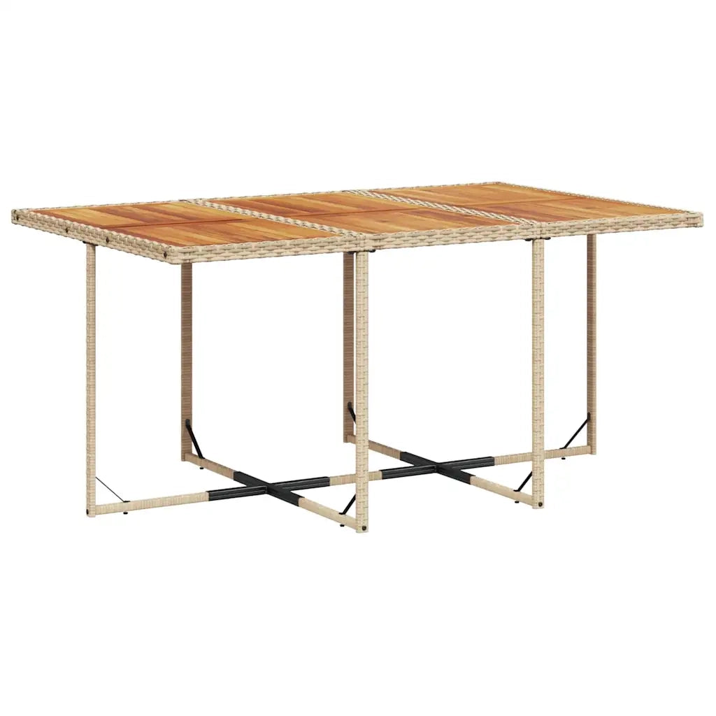 Set da Pranzo da Giardino 11 pz con Cuscini Beige in Polyrattan 3211156