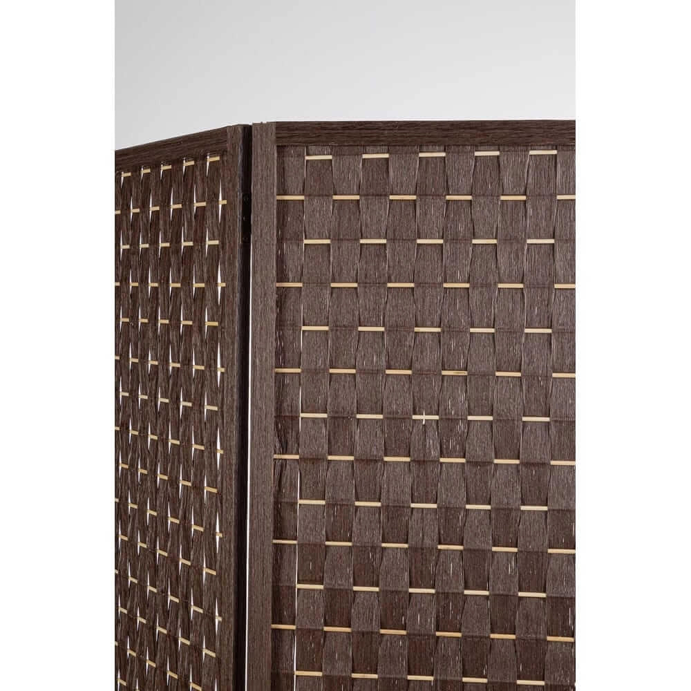 Paravento 3 Ante in Bambù e Legno Intrecciato - JARA