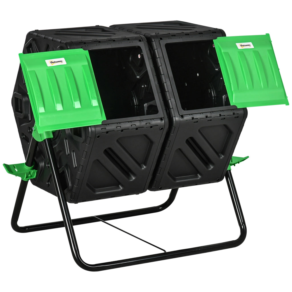 Compostatore Rotante 130L ¨C zephmum ¨C 67x60x77 cm Nero