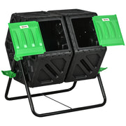 Compostatore Rotante 130L ¨C zephmum ¨C 67x60x77 cm Nero