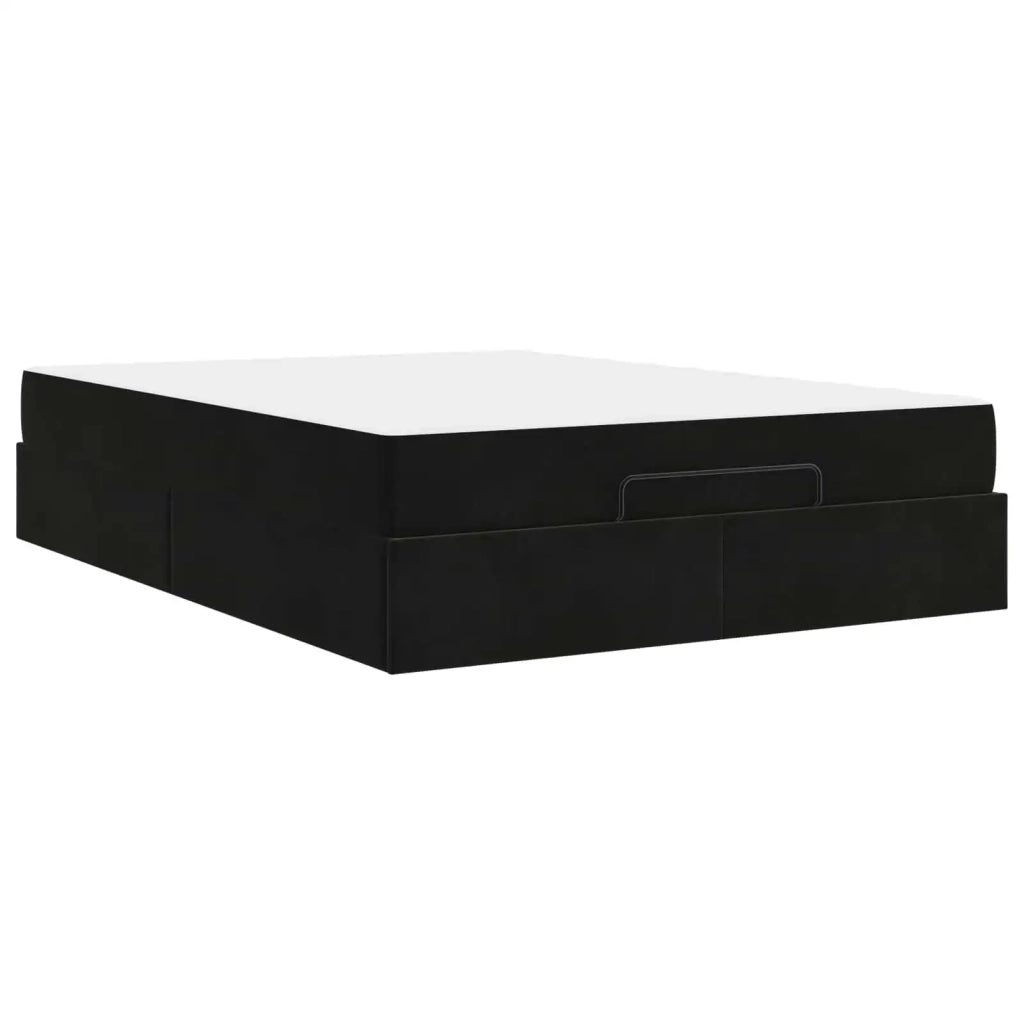 Struttura letto con materasso con materasso 2 pcs Nero Velluto