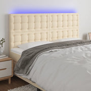 Testiera a LED-Testata con LED Crema 180x5x118/128 cm in Tessuto 990599