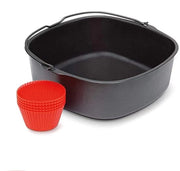 Accessori per cucina Baking Master con forma per torte e pezzi di forma per muffin in silicone - per modelli di air fryer compatti - Nero