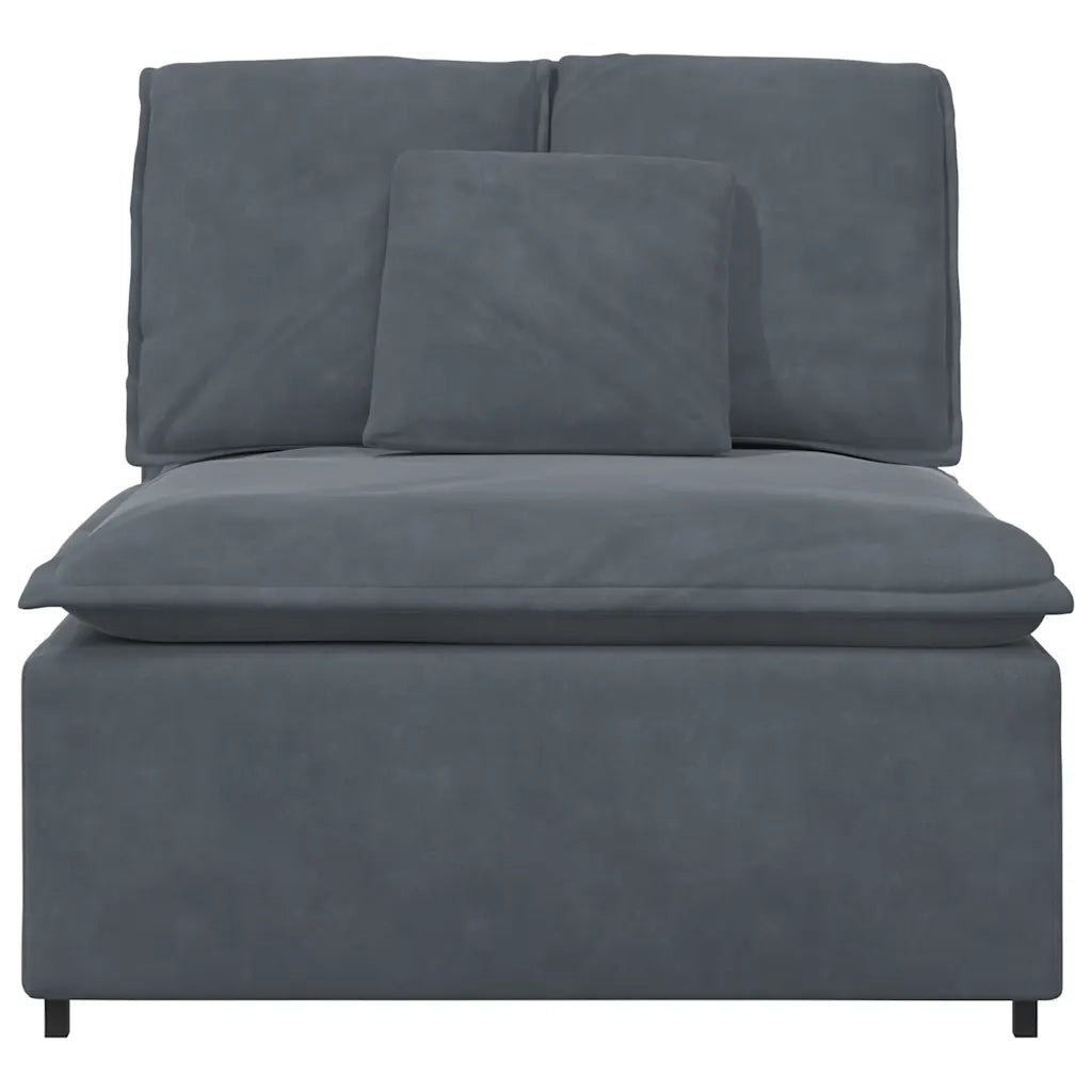 Modulo Centrale Divano Modulare con Cuscini Grigio Scuro 100 cm 212653