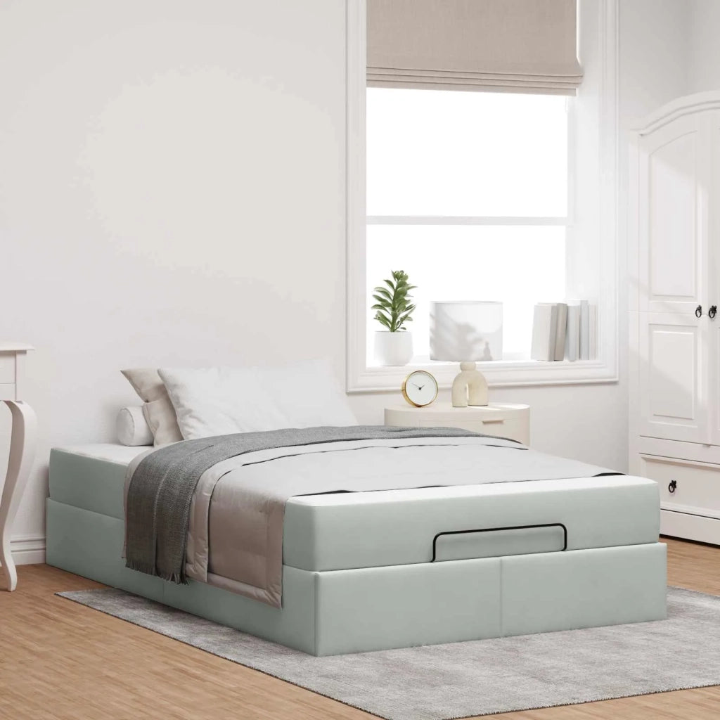 Struttura letto con materasso 2 pcs Grigio chiaro Velluto 3399552