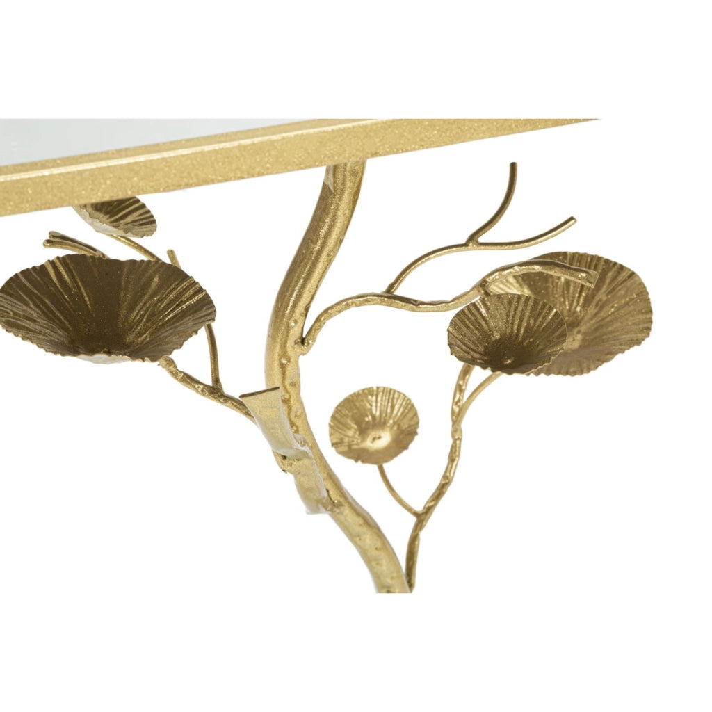 Tavolino Ramo, Oro, Metallo, 40x30x60 cm