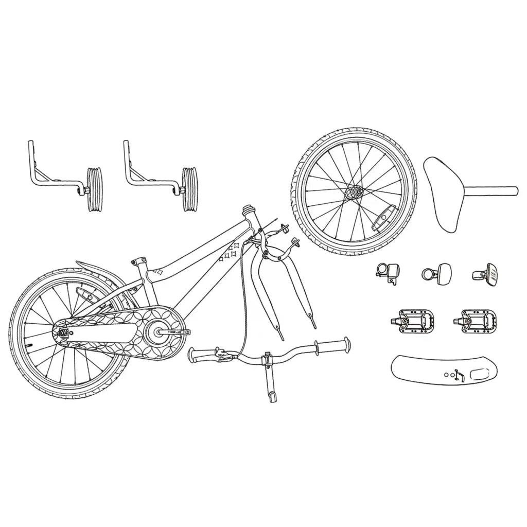 Bicicletta per Bambini 14 Pollici per bambini da 3 a 5 anni 42009628