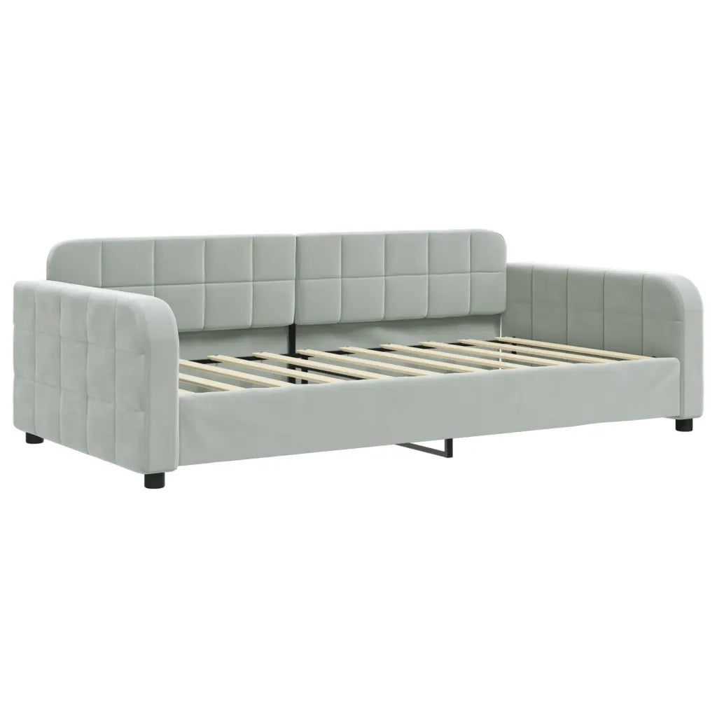 Letto da Giorno Grigio Chiaro 100x190 cm in Velluto 354076