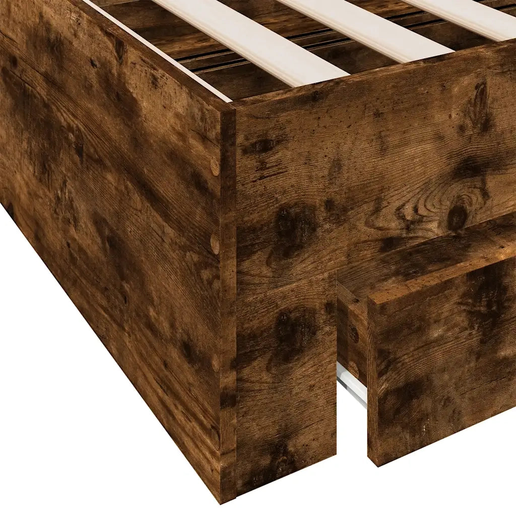 Giroletto con Cassetti Rovere Fumo 135x190 cm Legno Multistrato 3280409