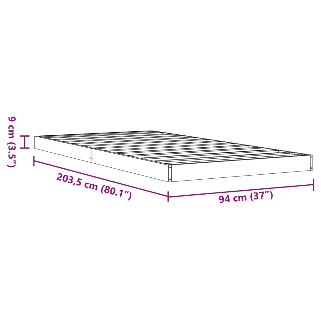 Giroletto Marrone Cera 90x200 cm in Legno Massello di Pino 847153