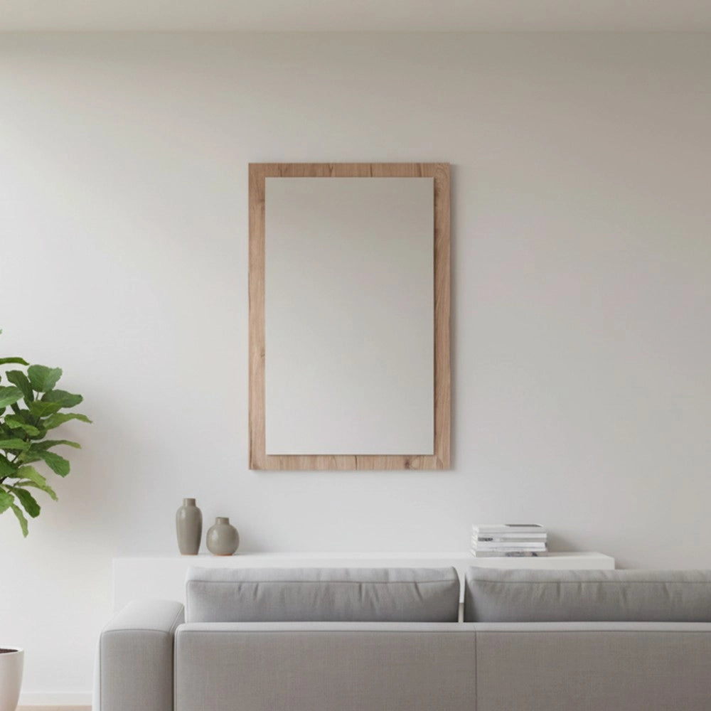 Specchiera Rettangolare 0663 con Cornice Rovere 105x60 cm. – Design Materico e Moderno
